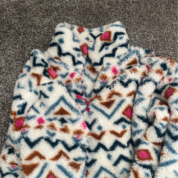 Gently Used Eddie Bauer Ultra Soft Plush Fleece 1/4 Zip Pullover Aztec Print, XL - Picture 2 of 5